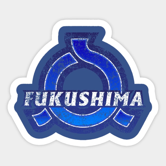 Fukushima Prefecture Japanese Symbol Distressed Sticker by PsychicCat